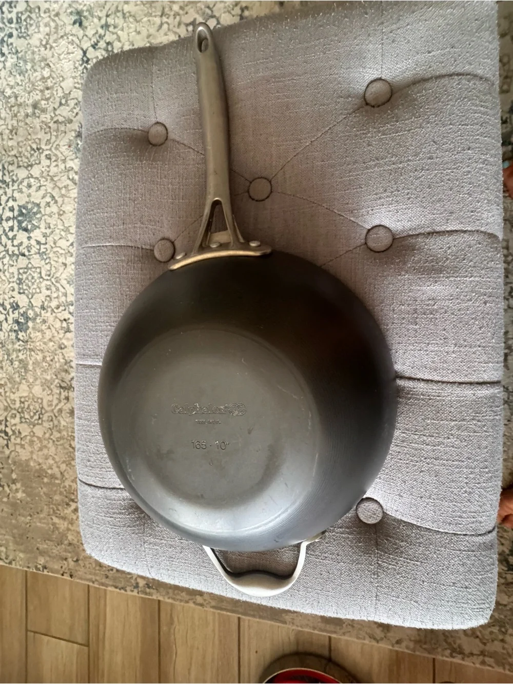 Calphalon stir Fry Pan - Gray Interior, Brushed Steel Handle